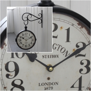 Oboustranné nádražní hodiny s velkými čísly 24cm