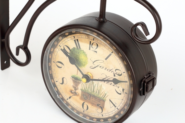 Oboustranné nástěnné hodiny s ptáčkem 31×31×10cm