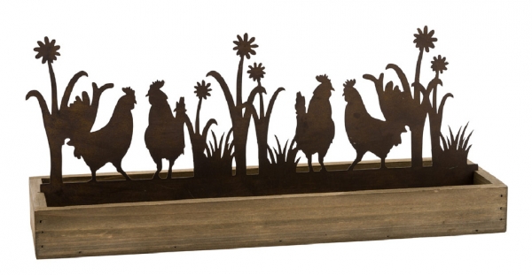 Okenní dekorace slepice 43x13x19cm