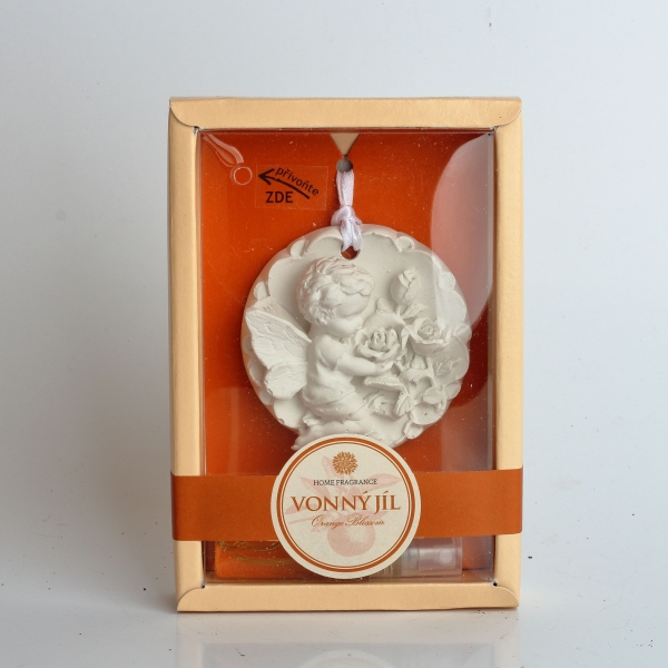 Osvěžovač vzduchu vonný jíl anděl s růží Pomeranč 5ml