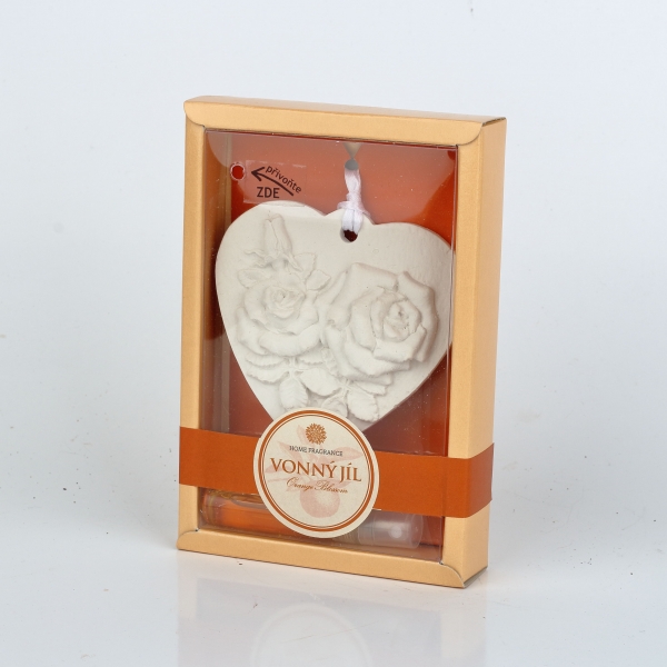 Osvěžovač vzduchu vonný jíl růže v srdci Pomeranč 5ml