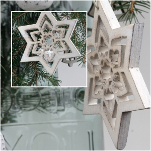 Ozdoba dřevěná vločka 12cm