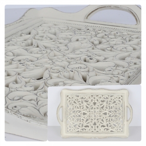 Ozdobný vyřezávaný podnos 40x27x5cm