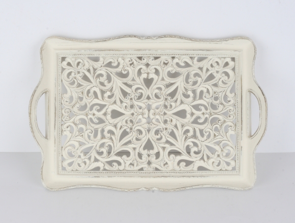 Ozdobný vyřezávaný podnos 40x27x5cm