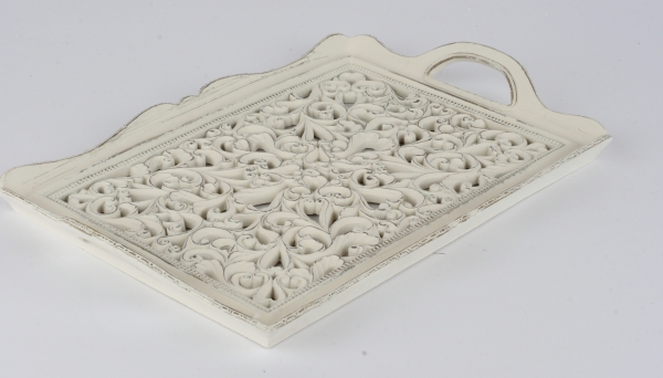 Ozdobný vyřezávaný podnos 40x27x5cm