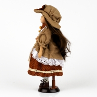 Panenka s porcelánovou hlavičkou 30cm s hnědými vlásky