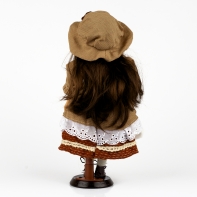 Panenka s porcelánovou hlavičkou 30cm s hnědými vlásky