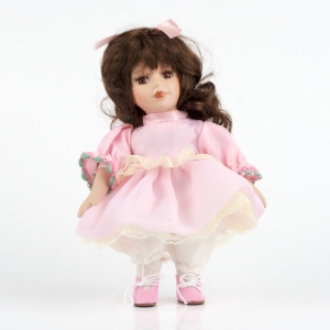 Panenka s porcelánovou hlavičkou ručně malovaná 20centimetrm