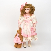 Panenka s porcelánovou hlavičkou ručně malovaná 51cm