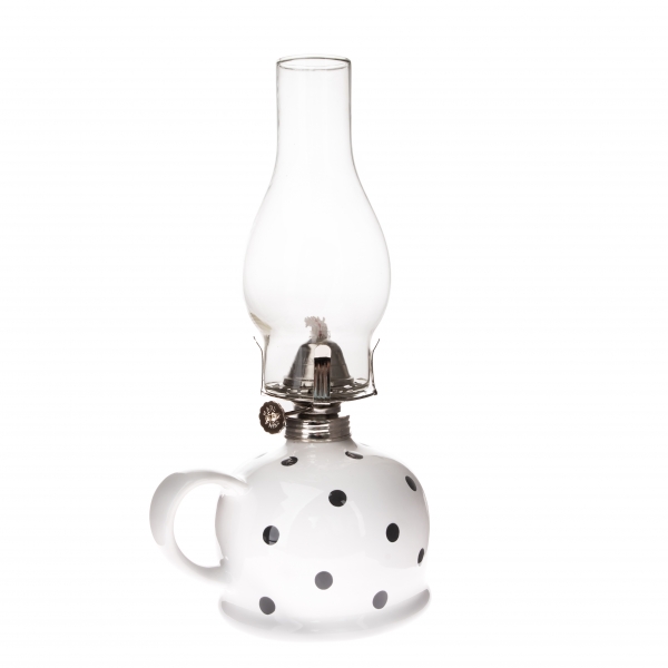Petrolejová lampa 28cm bílá