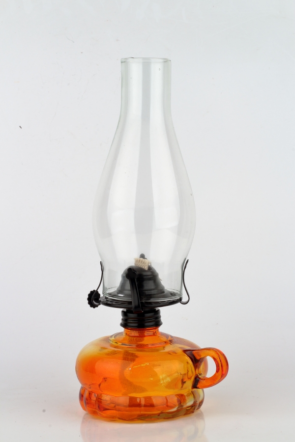 Petrolejová lampa oranžová 29cm