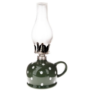 Petrolejová lampa zelená 28,5cm