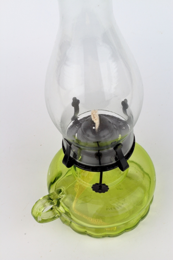 Petrolejová lampa zelená 29cm