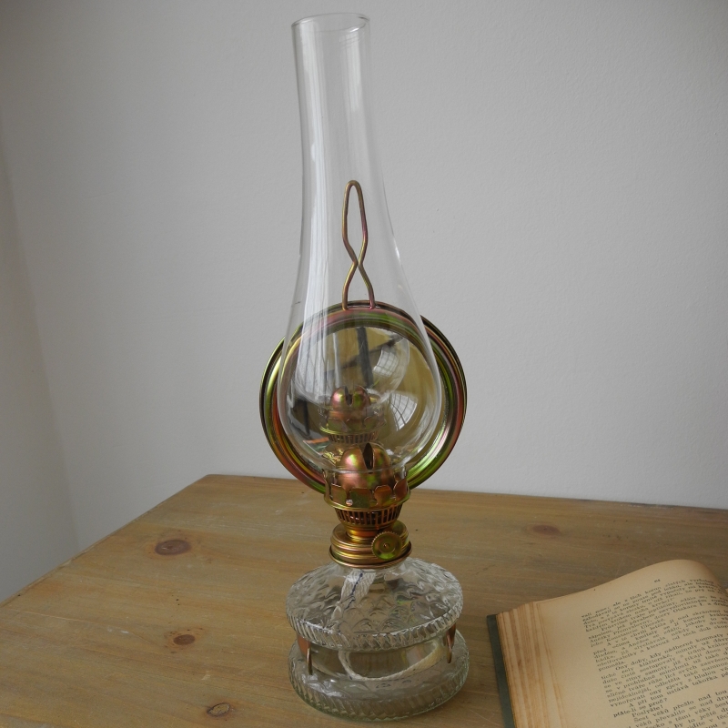 Petrolejová lampa zrcadlová s cylindrem 30x10,6x9,3 cm