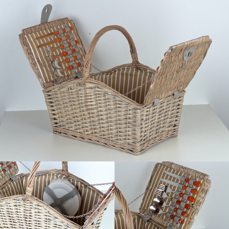 Piknik koš pro 4 osoby proutěný