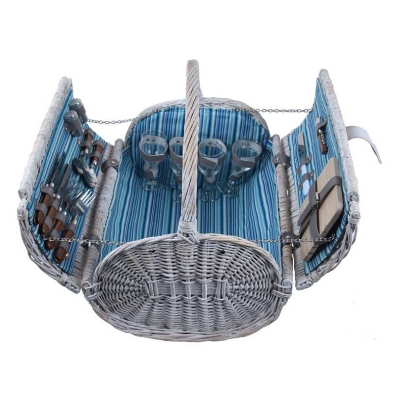 Piknikový koš pro 4 osoby oválný 46x37x40cm