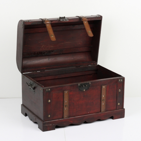 Pirátská dřevěná  truhla 52x32x34cm