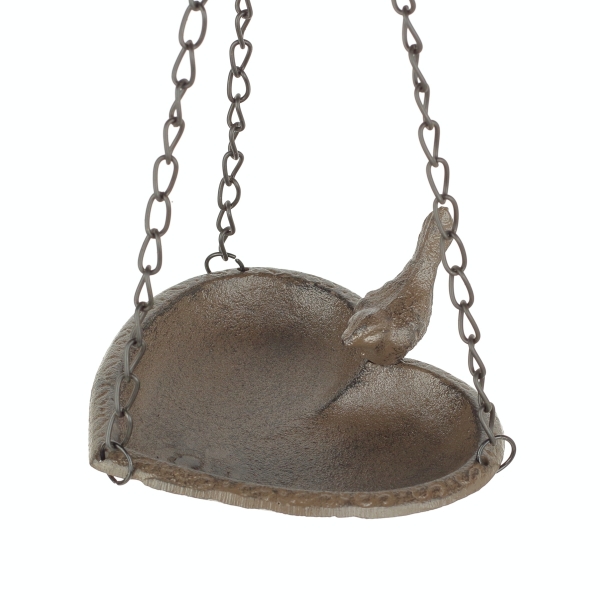 Pítko pro ptáčky závěsné srdce hnědé