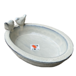 Pítko pro ptáky keramická miska - krémová