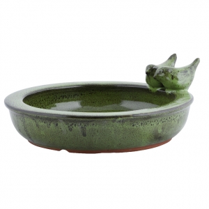 Pítko pro ptáky keramické 27cm - zelené