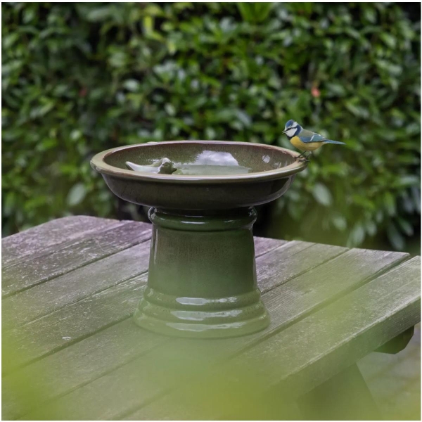 Pítko pro ptáky keramické 29 x 22 cm s ptáčkem