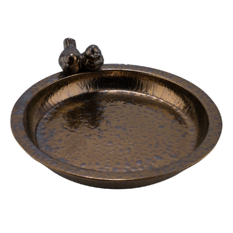 Pítko pro ptáky keramické bronz 33x33x5,5cm
