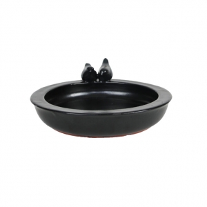 Pítko pro ptáky keramické černé 30,7cm