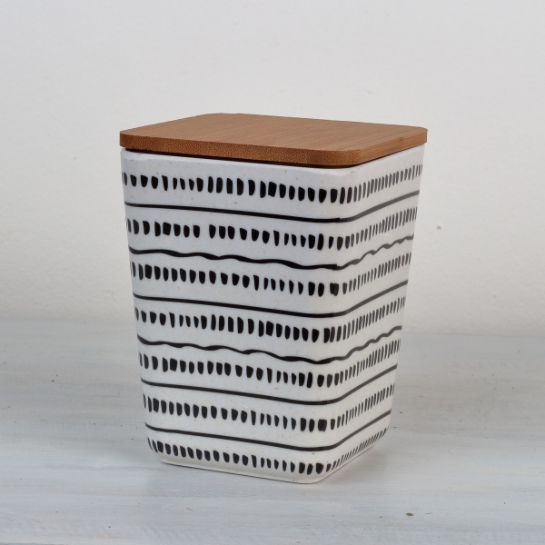 Plastová dóza na potraviny s bambusovým víkem 15x11x11cm