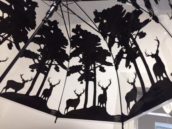 Plastový deštník průhledný les 80x80x80,6cm