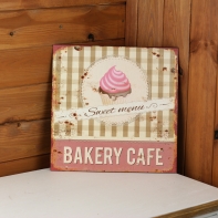 Plechová cedule Bakery cafe 30x30 cm