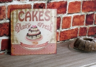 Plechová cedule Cakes 30x30cm