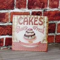 Plechová cedule Cakes 30x30cm