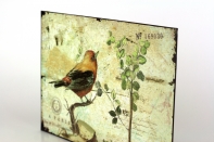 Plechová cedule červený ptáček 19x27cm