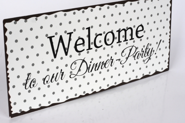 Plechová cedule Dinner Party  30x13cm