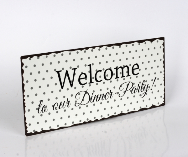 Plechová cedule Dinner Party  30x13cm