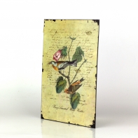 Plechová cedule dva žlutí ptáčci 19x27cm