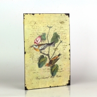 Plechová cedule dva žlutí ptáčci 19x27cm