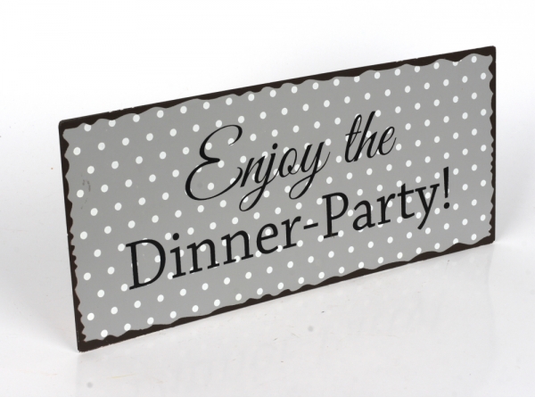 Plechová cedule Enjoy the Dinner Party 30x13cm