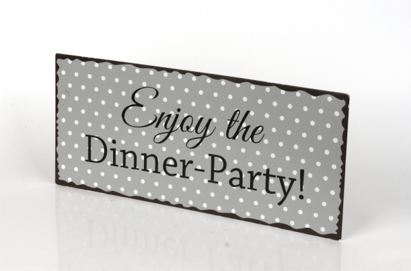 Plechová cedule Enjoy the Dinner Party 30x13cm