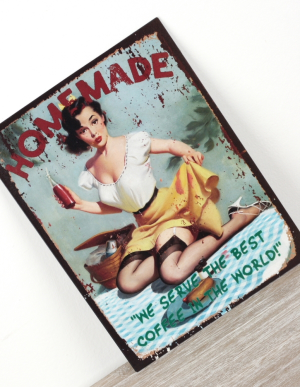 Plechová cedule Home made 33x25cm