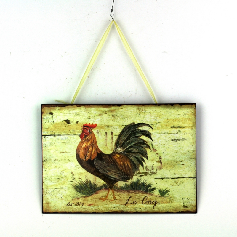 Plechová cedule kohout 27x19cm