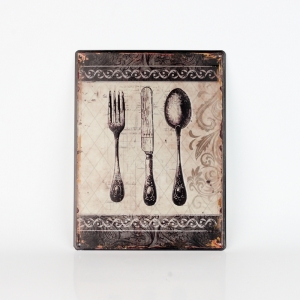Plechová cedule příbory 33x25cm