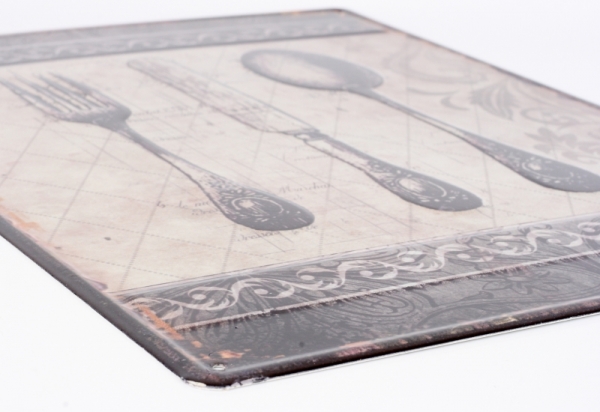 Plechová cedule příbory 33x25cm