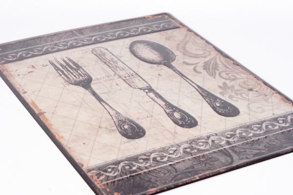 Plechová cedule příbory 33x25cm