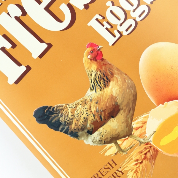 Plechová cedule se slepicí