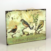 Plechová cedule tři ptáčci 27x19cm