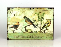 Plechová cedule tři ptáčci 27x19cm