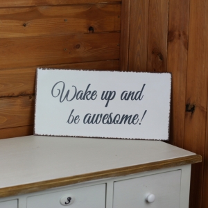 Plechová cedule Vzbuď se a buď úžasný! 40x20cm