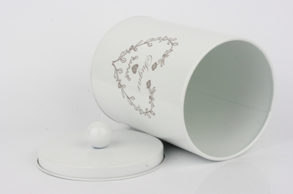 Plechová dóza na cukr bílá 20cm