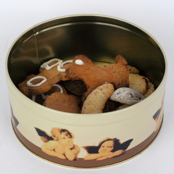 Plechová dóza na cukroví anděl 3ks 20/16,5/13,5cm